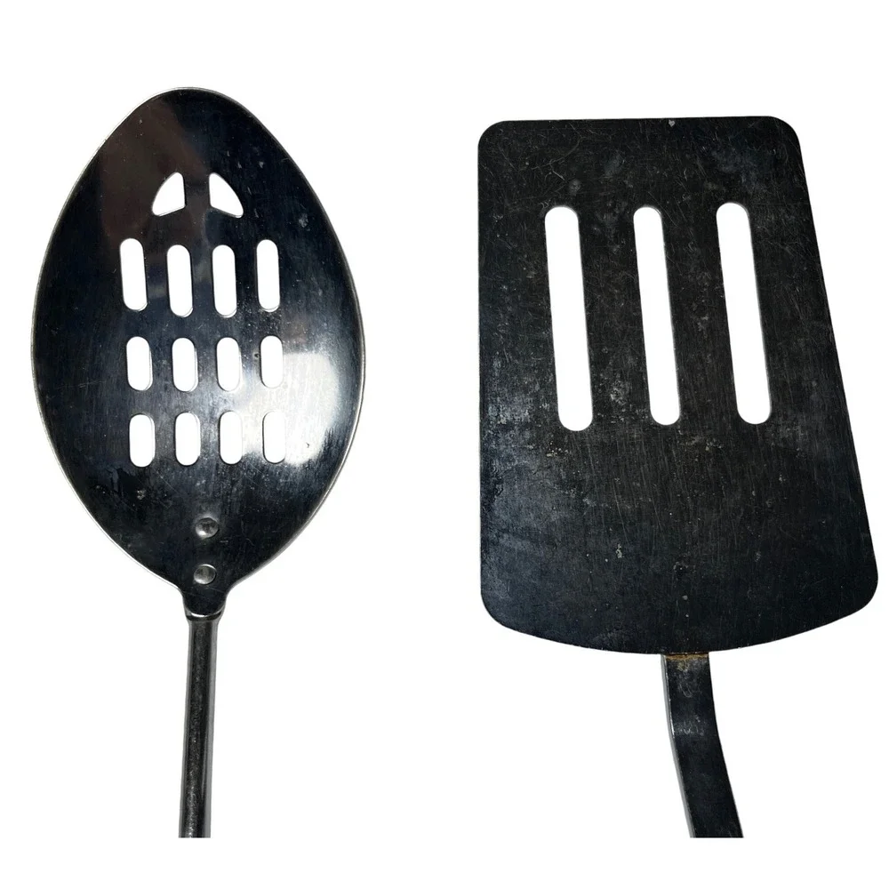 Good Cook Spatula Slotted Spoon Set Black‎ Silver Kitchen Utensils